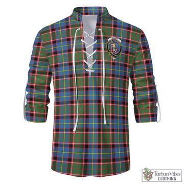 Glass Tartan Men's Scottish Traditional Jacobite Ghillie Kilt Shirt with Family Crest - Tartan Vibes Clothing