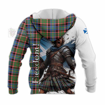 Glass Crest Tartan Knitted Hoodie Inspired by the Freedom of Scottish Warrior - Tartan Vibes Clothing