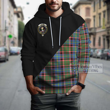 Glass Tartan Hoodie with Family Crest and Military Logo Style - Tartan Vibes Clothing