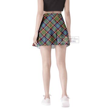 Glass Tartan Women's Plated Mini Skirt