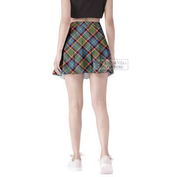 Glass Tartan Women's Plated Mini Skirt Cross Style - Tartan Vibes Clothing