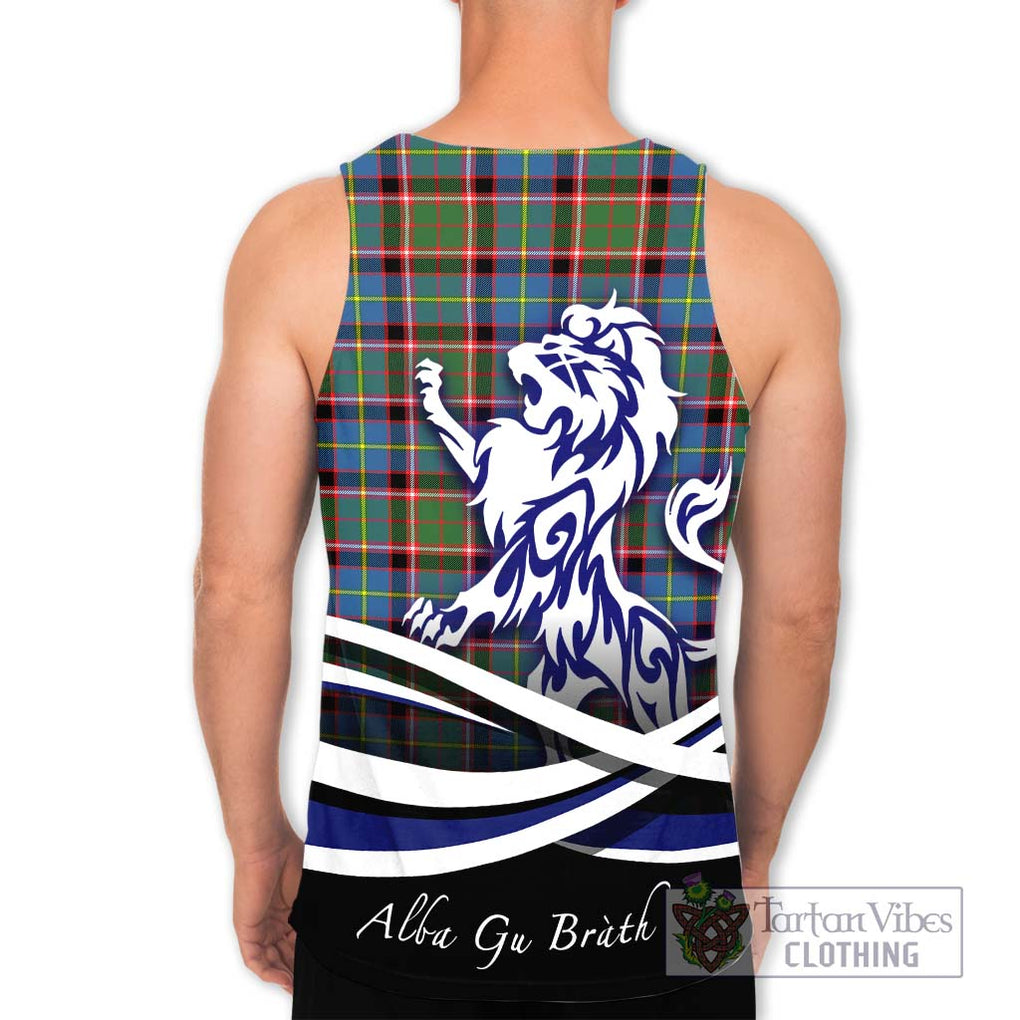 Glass Tartan Men's Tank Top with Alba Gu Brath Regal Lion Emblem - Tartan Vibes Clothing