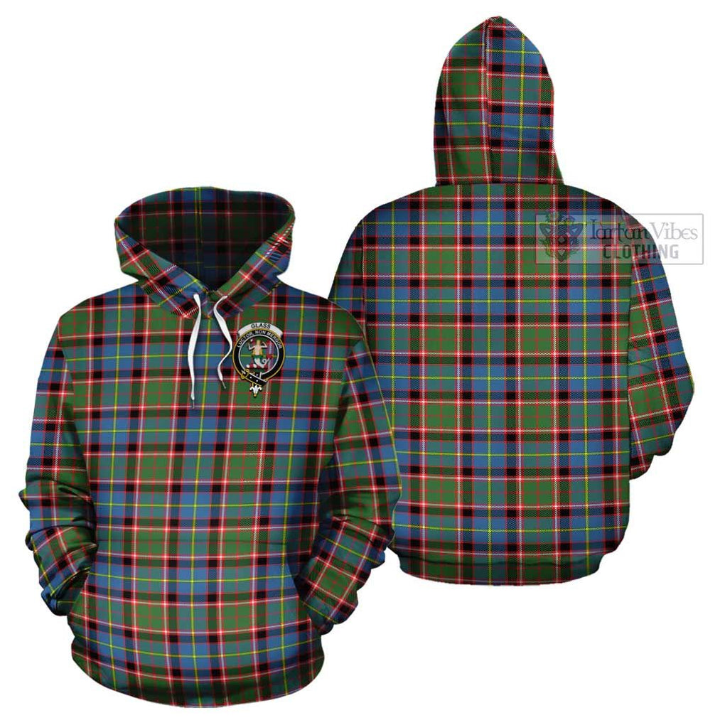 Glass Tartan Cotton Hoodie with Family Crest - Tartan Vibes Clothing