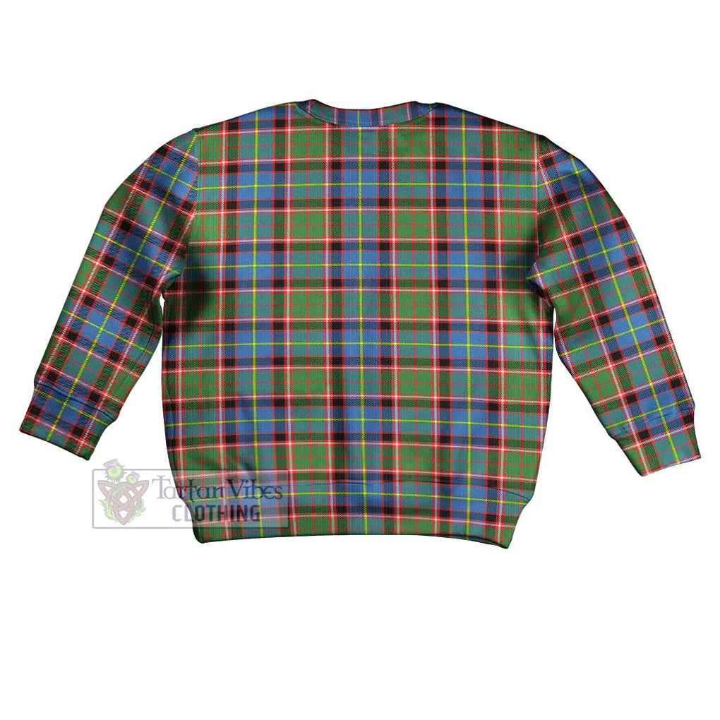 Glass Tartan Kid Ugly Sweater with Family Crest - Tartan Vibes Clothing
