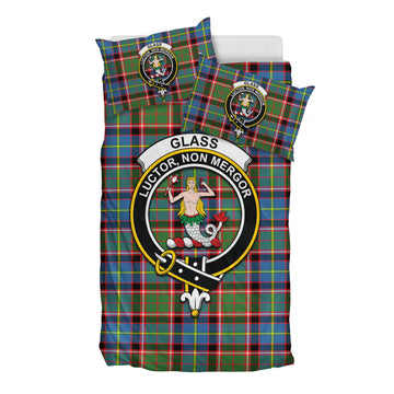 Glass Tartan Bedding Set with Family Crest - Tartan Vibes Clothing