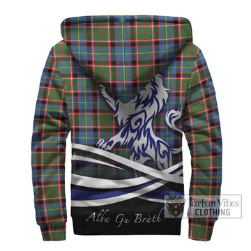 Glass Tartan Sherpa Hoodie with Alba Gu Brath Regal Lion Emblem - Tartan Vibes Clothing