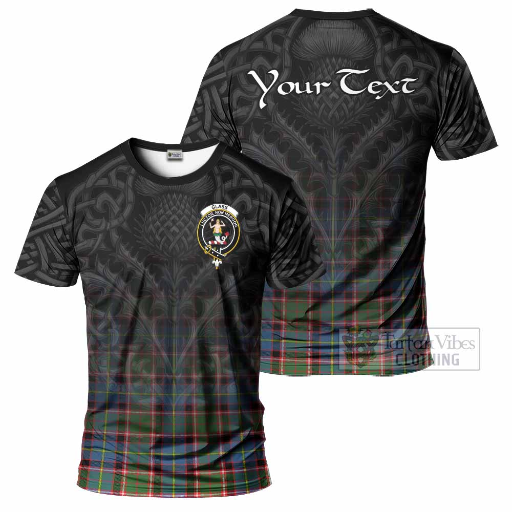 Tartan Vibes Clothing Glass Tartan T-Shirt with Family Crest Celtic Thistle Vibes