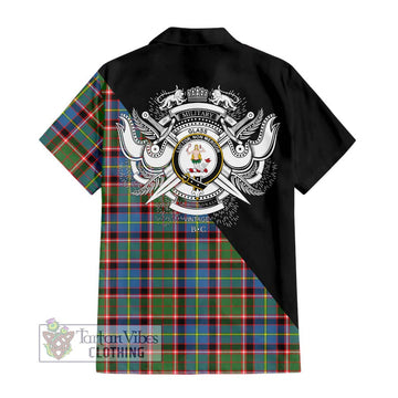 Glass Tartan Hawaiian Shirt with Family Crest and Military Logo Style - Tartan Vibes Clothing