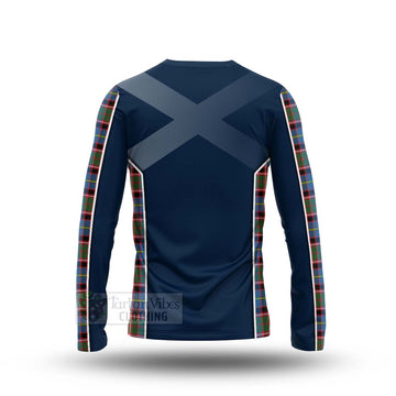 Tartan Vibes Clothing Glass Tartan Long Sleeve T-Shirt with Family Crest and Scottish Thistle Vibes Sport Style