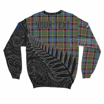 Tartan Vibes Clothing Glass Crest Tartan Sweatshirt with New Zealand Silver Fern Half Style