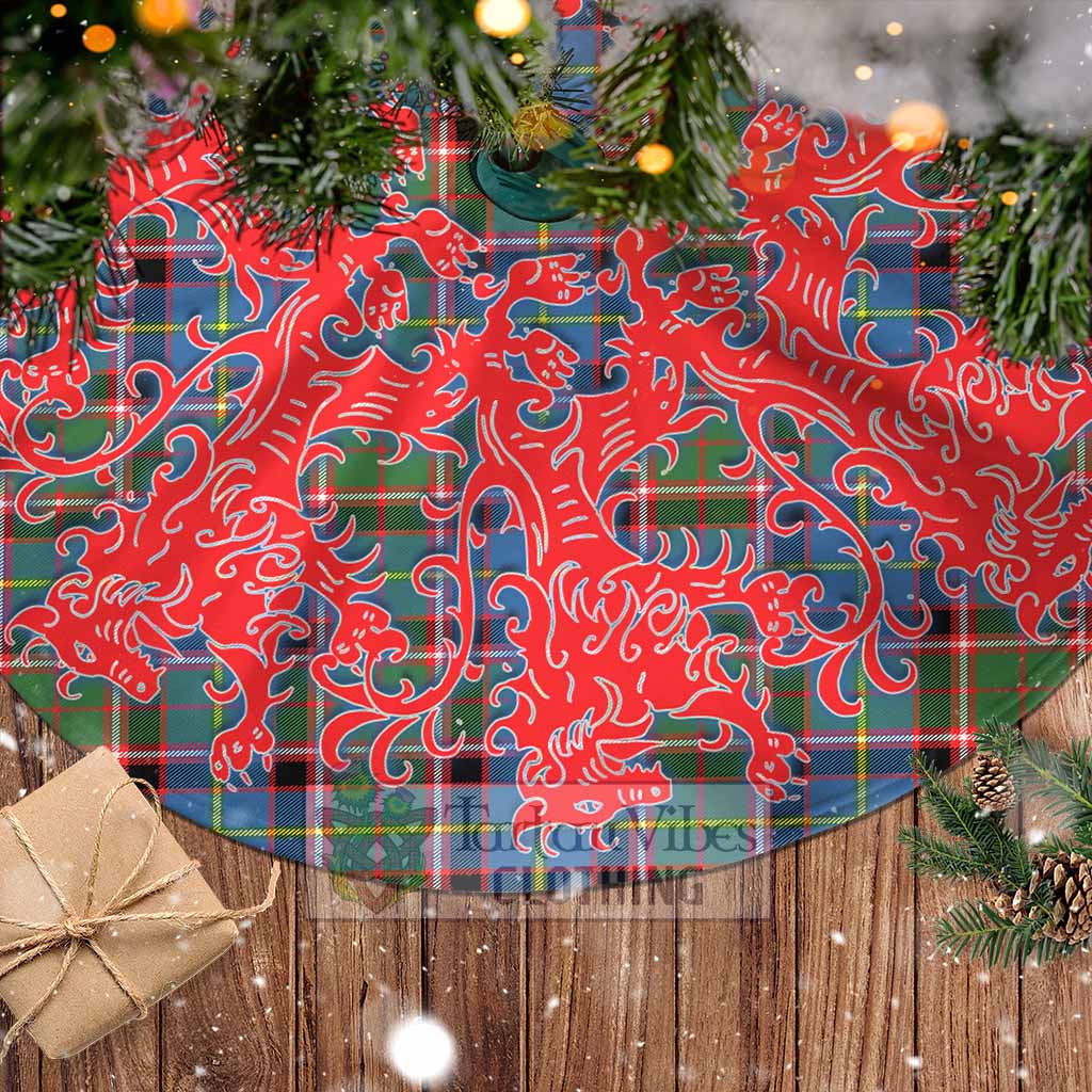 Glass Tartan Christmas Tree Skirt Lion Rampant Style - Tartan Vibes Clothing