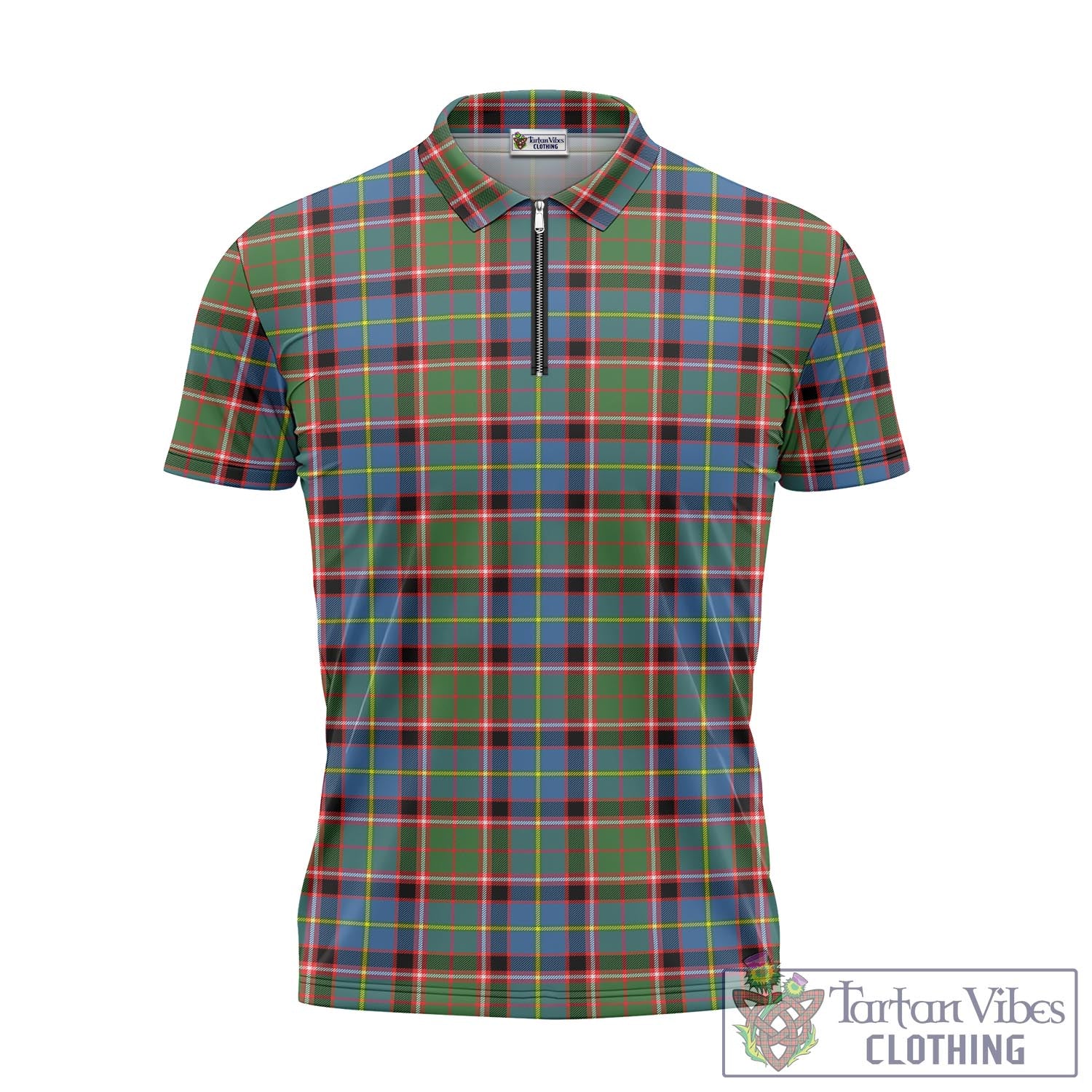 Glass Tartan Zipper Polo Shirt - Tartan Vibes Clothing