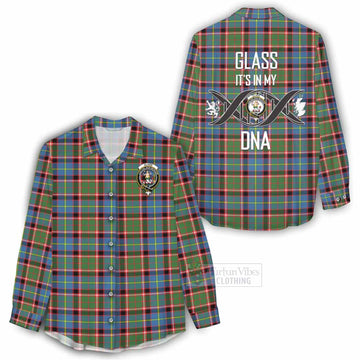 Glass Tartan Women's Casual Shirt with Family Crest DNA In Me Style - Tartan Vibes Clothing