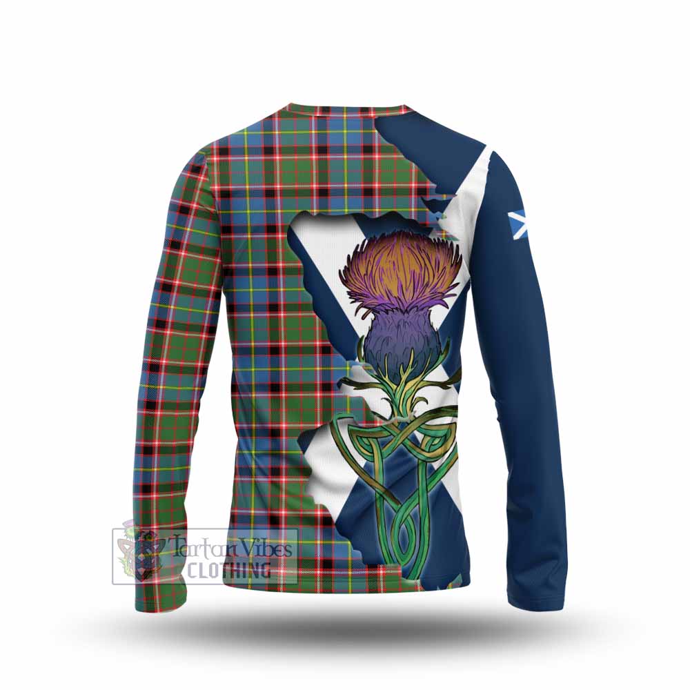 Glass Tartan Family Crest Long Sleeve T-Shirt Scottish Thistle Celtic Inspired - Tartan Vibes Clothing