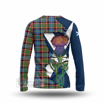 Tartan Vibes Clothing Glass Tartan Family Crest Long Sleeve T-Shirt Scottish Thistle Celtic Inspired