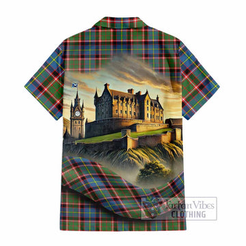 Glass Tartan Family Crest Hawaiian Shirt with Scottish Ancient Castle Style - Tartan Vibes Clothing