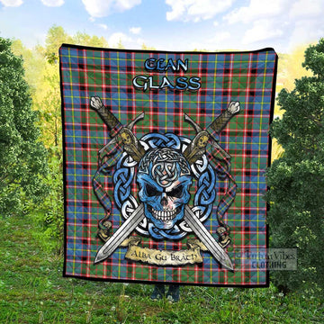 Glass Tartan Quilt with Celtic Skull Alba Gu Brath Style - Tartan Vibes Clothing