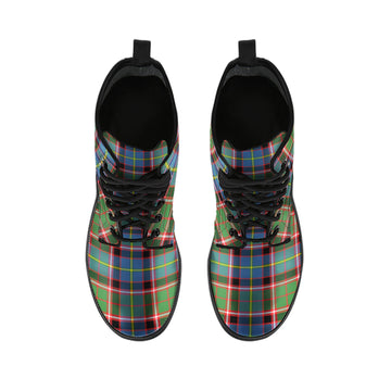 Glass Tartan Leather Boots - Tartan Vibes Clothing