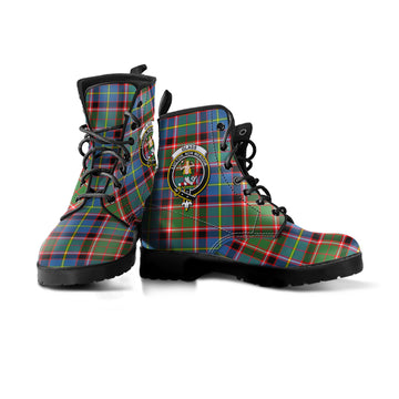 Glass Tartan Leather Boots with Family Crest