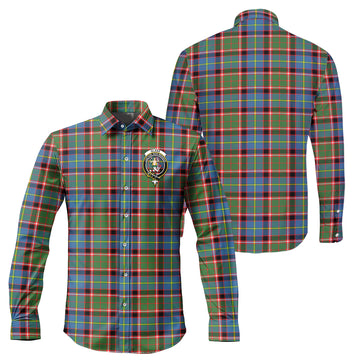 Glass Tartan Long Sleeve Button Up Shirt with Family Crest