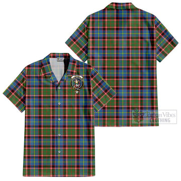 Glass Tartan Cotton Hawaiian Shirt with Family Crest - Tartan Vibes Clothing