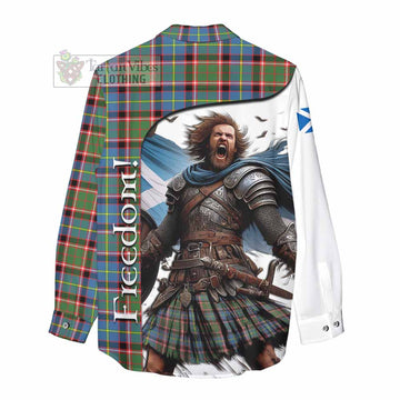 Glass Crest Tartan Women's Casual Shirt Inspired by the Freedom of Scottish Warrior - Tartan Vibes Clothing