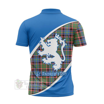 Glass Family Crest Tartan Zipper Polo Shirt Celebrate Saint Andrew's Day in Style - Tartan Vibes Clothing