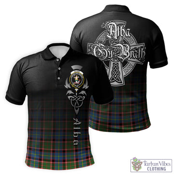 Glass Tartan Polo Shirt Featuring Alba Gu Brath Family Crest Celtic Inspired
