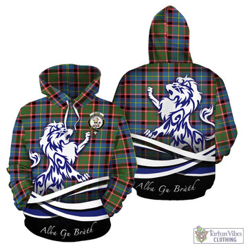 Glass Tartan Hoodie with Alba Gu Brath Regal Lion Emblem - Tartan Vibes Clothing