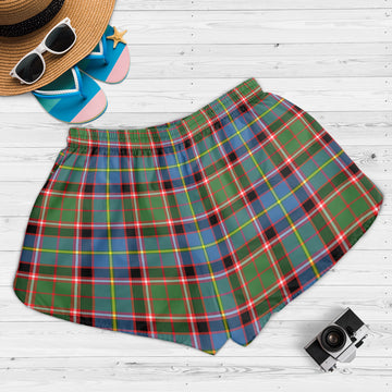 Glass Tartan Womens Shorts with Family Crest - Tartan Vibes Clothing