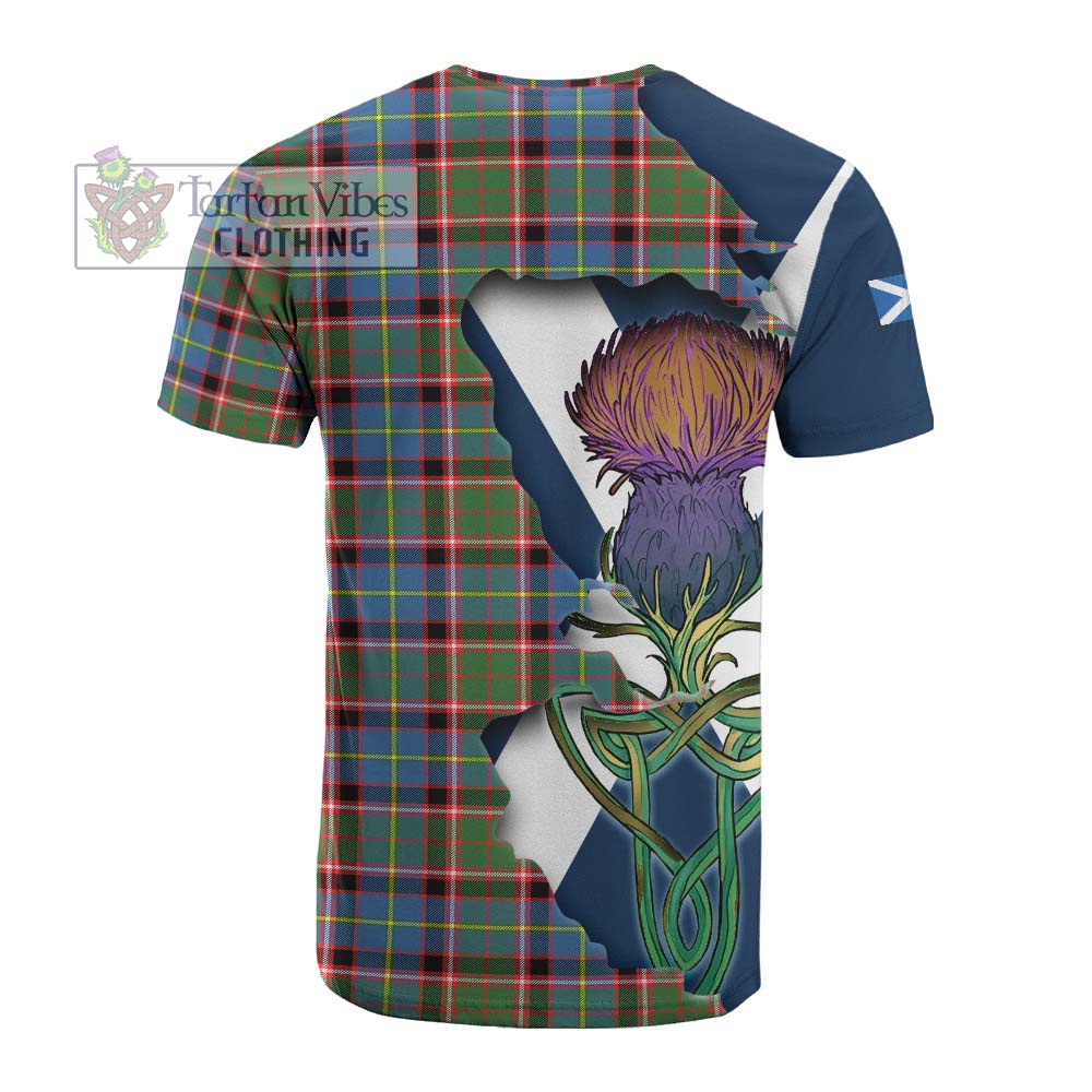 Tartan Vibes Clothing Glass Tartan Family Crest Cotton T-shirt Scottish Thistle Celtic Inspired