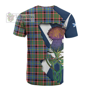 Glass Tartan Family Crest Cotton T-shirt Scottish Thistle Celtic Inspired