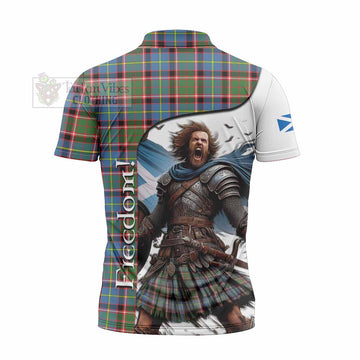 Glass Crest Tartan Zipper Polo Shirt Inspired by the Freedom of Scottish Warrior - Tartan Vibes Clothing