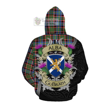 Glass Tartan Family Crest Cotton Hoodie Lion Rampant Royal Thistle Shield Celtic Inspired Pullover Hoodie - Tartan Vibes Clothing