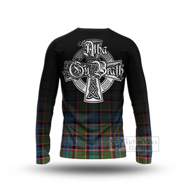 Glass Tartan Long Sleeve T-Shirt Featuring Alba Gu Brath Family Crest Celtic Inspired - Tartan Vibes Clothing