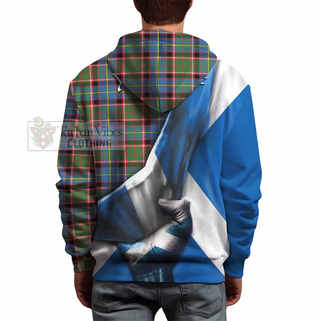 Tartan Vibes Clothing Glass Tartan Hoodie with Family Crest Scotland Patriotic Style