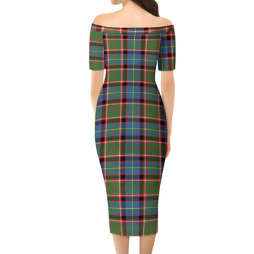 Glass Tartan Off Shoulder Lady Dress - Tartan Vibes Clothing