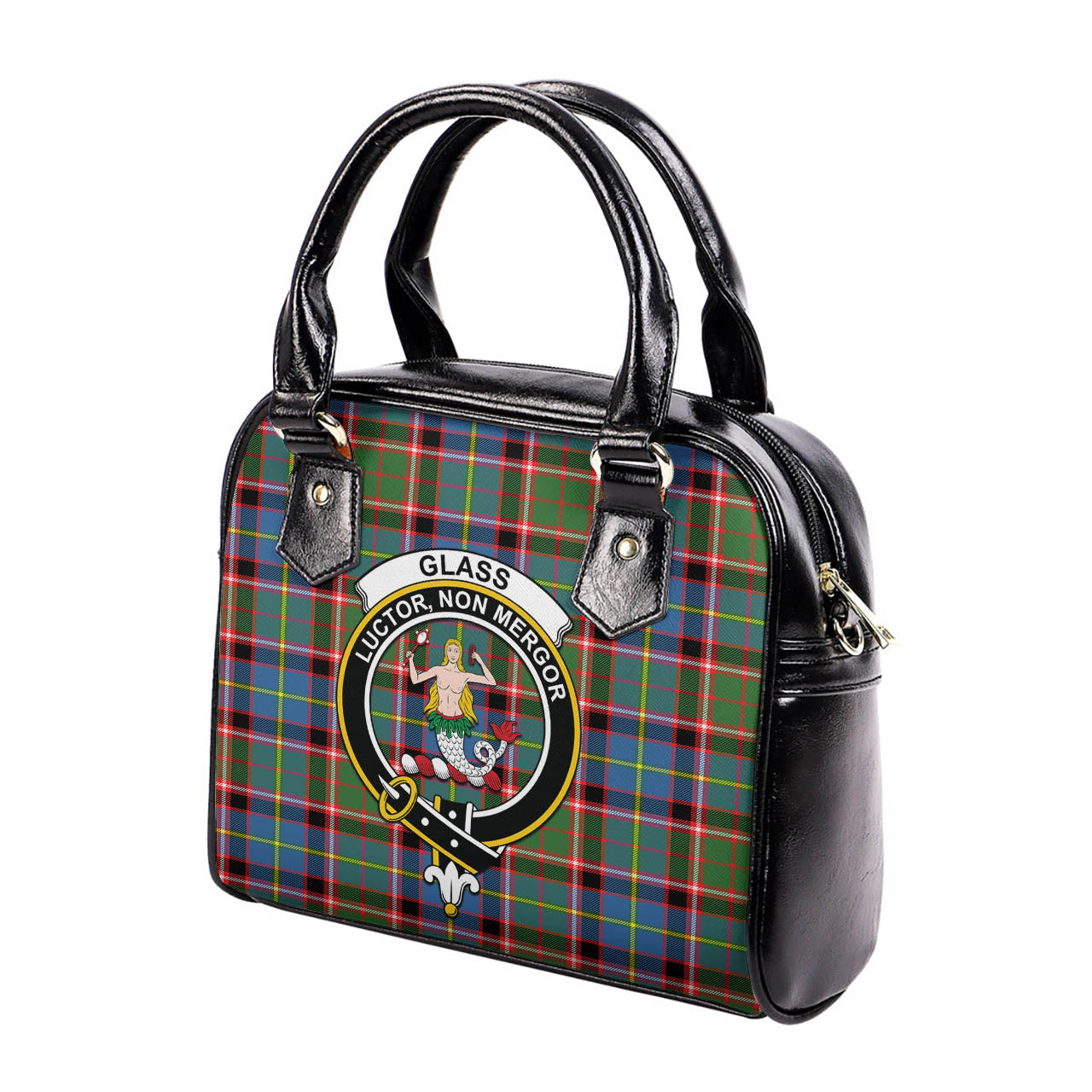 Glass Tartan Shoulder Handbags with Family Crest - Tartan Vibes Clothing