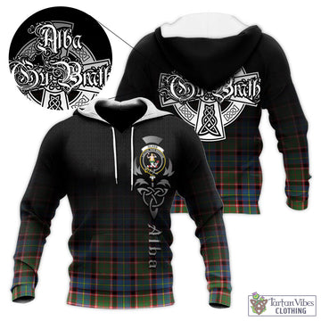 Glass Tartan Knitted Hoodie Featuring Alba Gu Brath Family Crest Celtic Inspired