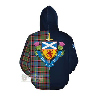 Glass Tartan Cotton Hoodie Alba with Scottish Lion Royal Arm Half Style Pullover Hoodie - Tartan Vibes Clothing
