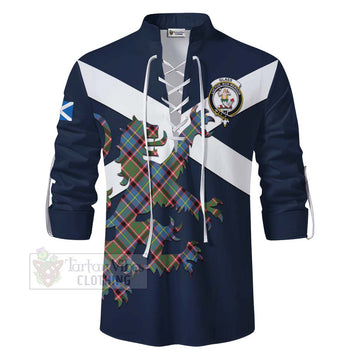 Glass Tartan Lion Rampant Ghillie Kilt Shirt Proudly Display Your Heritage with Alba Gu Brath and Clan Name - Tartan Vibes Clothing