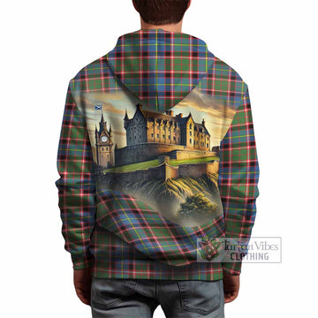 Glass Tartan Family Crest Hoodie with Scottish Ancient Castle Style - Tartan Vibes Clothing