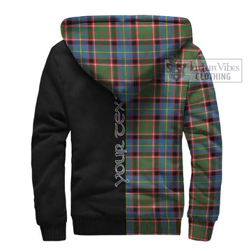 Glass Tartan Sherpa Hoodie with Family Crest and Half Of Me Style - Tartanvibesclothing Shop