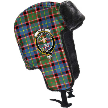 Glass Tartan Winter Trapper Hat with Family Crest - Tartan Vibes Clothing