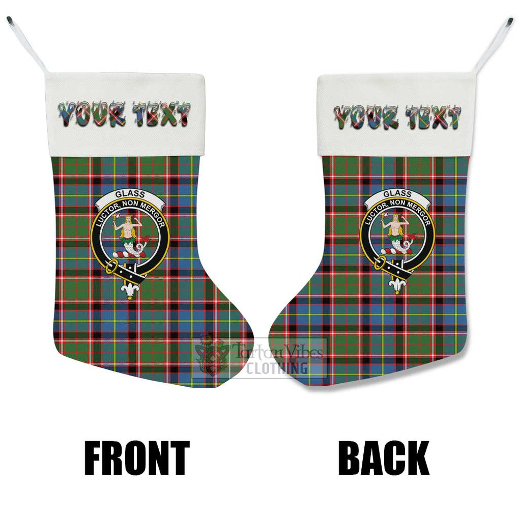 Tartan Vibes Clothing Glass Tartan Family Crest Christmas Stocking with Personalized Text