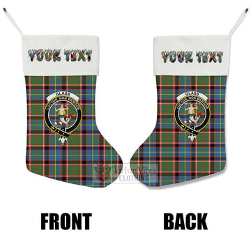 Tartan Vibes Clothing Glass Tartan Family Crest Christmas Stocking with Personalized Text