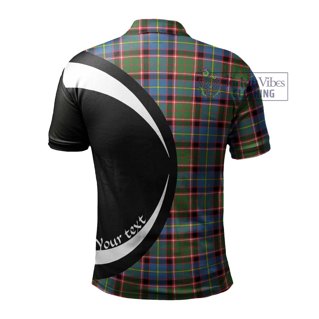 Glass Tartan Men's Polo Shirt with Family Crest Circle Style - Tartan Vibes Clothing