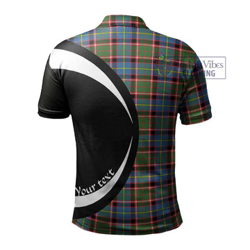 Glass Tartan Men's Polo Shirt with Family Crest Circle Style - Tartan Vibes Clothing
