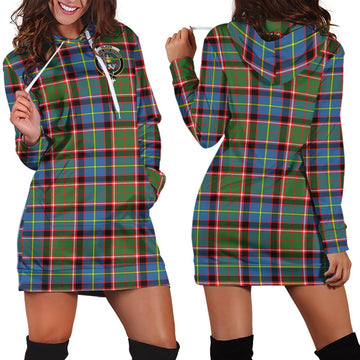 Glass Tartan Hoodie Dress with Family Crest - Tartan Vibes Clothing