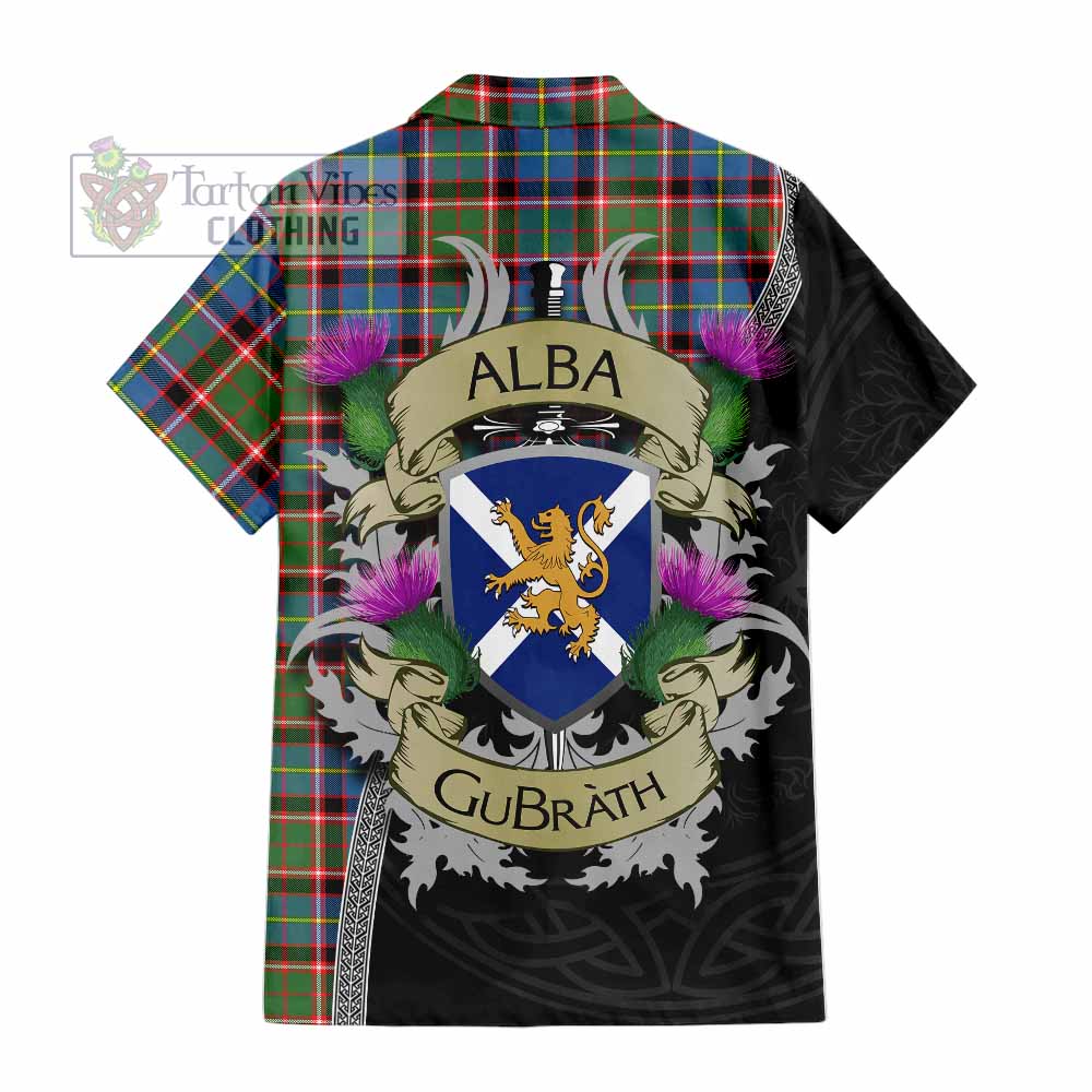Glass Tartan Family Crest Hawaiian Shirt Lion Rampant Royal Thistle Shield Celtic Inspired - Tartan Vibes Clothing